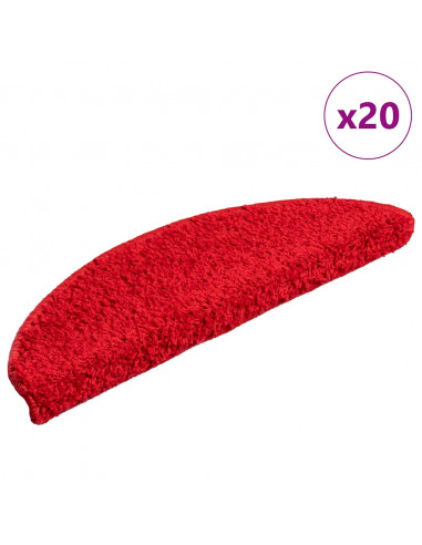 Tappetini per Scale 20 pz Rossi 56x17x3 cm