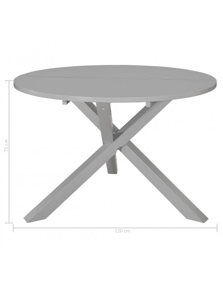 Tavolo da Pranzo Grigio 120x75 cm in MDF