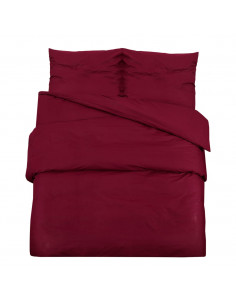 Set Copripiumino Bordeaux 225x220 cm in Microfibra Leggera