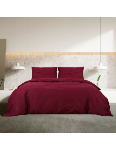 Set Copripiumino Bordeaux 225x220 cm in Microfibra Leggera