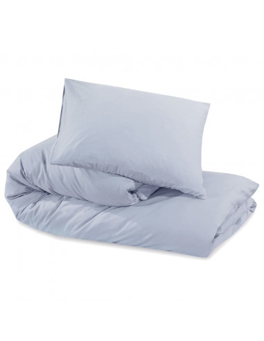 Set Copripiumino Grigio 140x200 cm in Microfibra Leggera