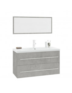 Set Mobili da Bagno 3 pz Grigio Cemento