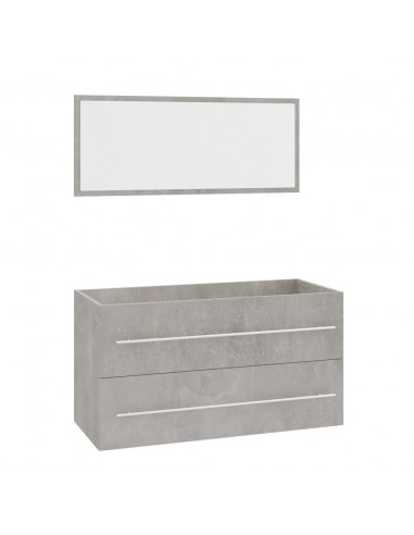 Set Mobili da Bagno 3 pz Grigio Cemento