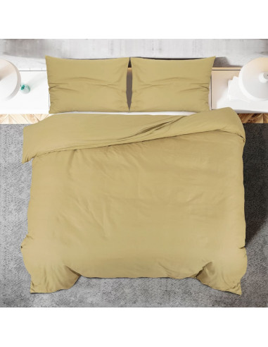 Set Copripiumino Tortora 225x220 cm in Microfibra Leggera
