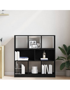 Libreria Rovere Nero 97,5x29,5x100 cm in Legno Multistrato 2