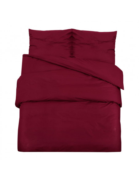 Set Copripiumino Bordeaux 140x200 cm in Microfibra Leggera