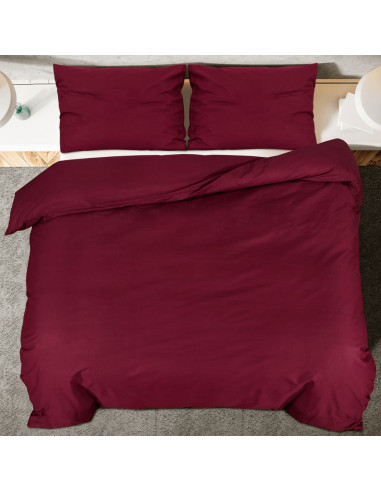 Set Copripiumino Bordeaux 140x200 cm in Microfibra Leggera