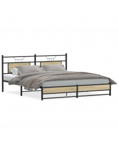 Giroletto senza Materaso in Metallo Rovere Sonoma 180x200 cm