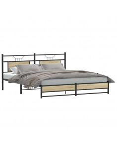 Giroletto senza Materaso in Metallo Rovere Sonoma 180x200 cm 2