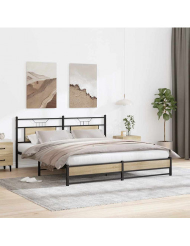 Giroletto senza Materaso in Metallo Rovere Sonoma 180x200 cm