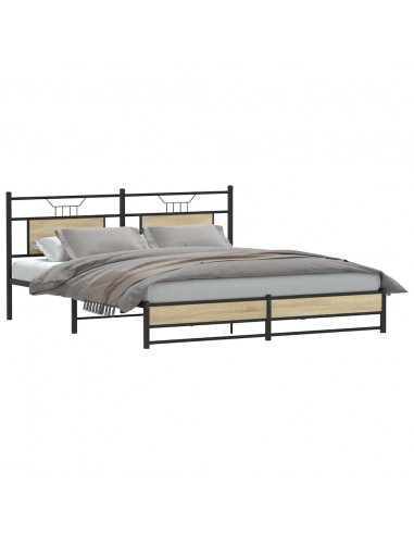 Giroletto senza Materaso in Metallo Rovere Sonoma 183x213 cm