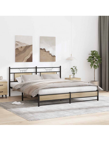 Giroletto senza Materaso in Metallo Rovere Sonoma 183x213 cm