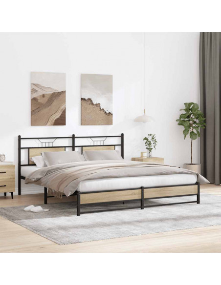 Giroletto senza Materaso in Metallo Rovere Sonoma 183x213 cm