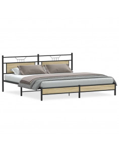 Giroletto senza Materaso in Metallo Rovere Sonoma 193x203 cm