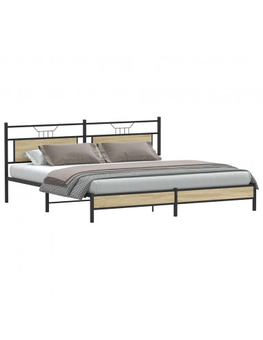 Giroletto senza Materaso in Metallo Rovere Sonoma 193x203 cm