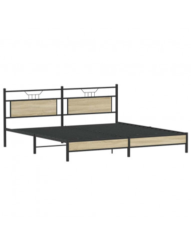 Giroletto senza Materaso in Metallo Rovere Sonoma 193x203 cm