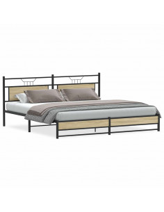 Giroletto senza Materaso in Metallo Rovere Sonoma 193x203 cm