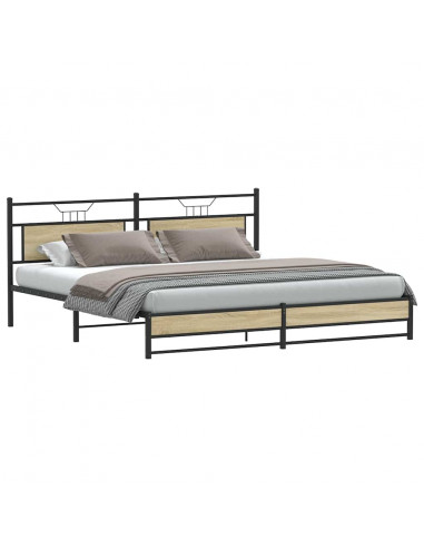 Giroletto senza Materaso in Metallo Rovere Sonoma 193x203 cm