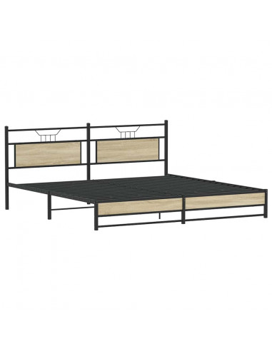 Giroletto senza Materaso in Metallo Rovere Sonoma 193x203 cm