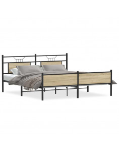 Giroletto senza Materaso in Metallo Rovere Sonoma 183x213 cm