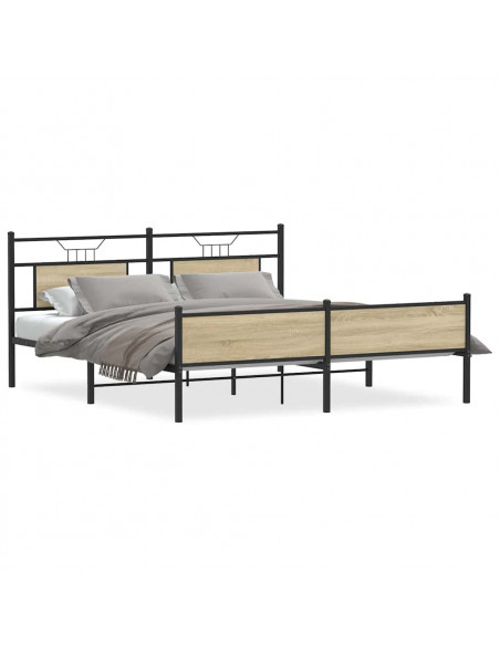 Giroletto senza Materaso in Metallo Rovere Sonoma 183x213 cm