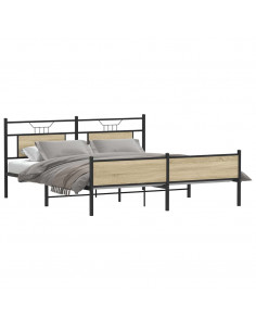 Giroletto senza Materaso in Metallo Rovere Sonoma 183x213 cm 2