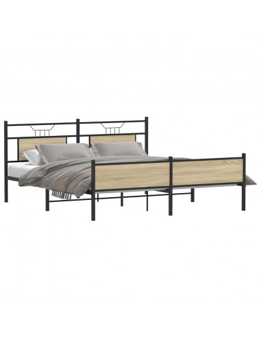 Giroletto senza Materaso in Metallo Rovere Sonoma 183x213 cm