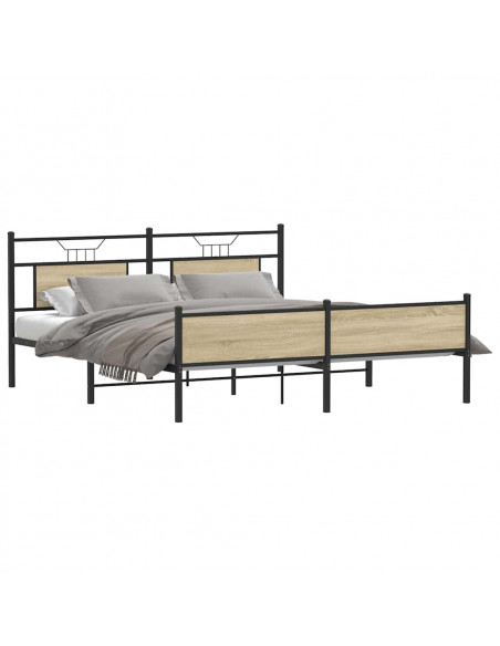 Giroletto senza Materaso in Metallo Rovere Sonoma 183x213 cm