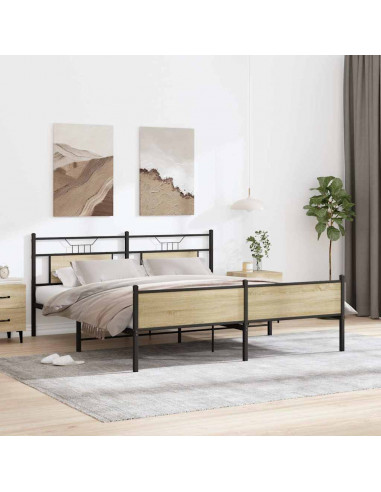 Giroletto senza Materaso in Metallo Rovere Sonoma 183x213 cm