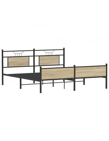 Giroletto senza Materaso in Metallo Rovere Sonoma 183x213 cm