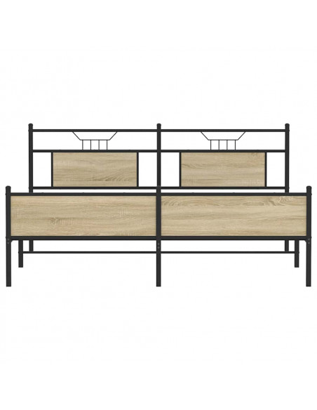 Giroletto senza Materaso in Metallo Rovere Sonoma 183x213 cm