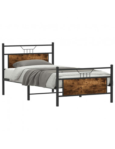 Giroletto senza Materasso Rovere Fumo 100x190 cm in Truciolato