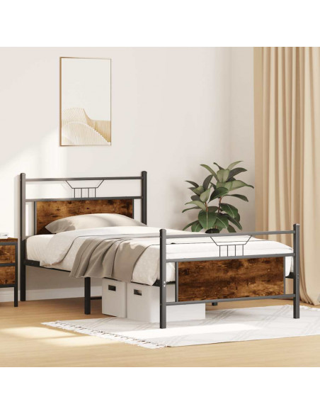Giroletto senza Materasso Rovere Fumo 100x190 cm in Truciolato