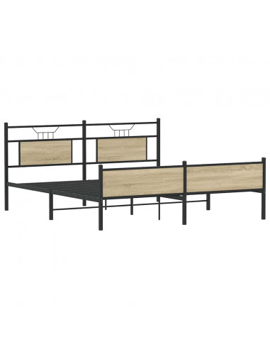 Giroletto senza Materaso in Metallo Rovere Sonoma 180x200 cm