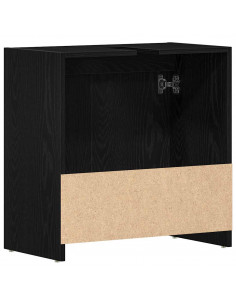Armadietto Bagno Rovere Nero 60x33x60 cm Legno Ingegnerizzato 2