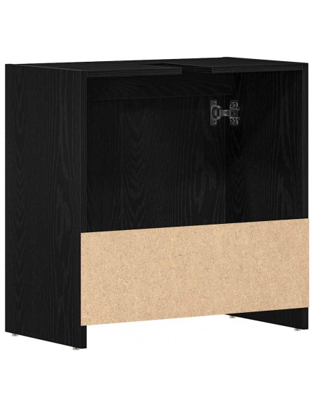 Armadietto Bagno Rovere Nero 60x33x60 cm Legno Ingegnerizzato