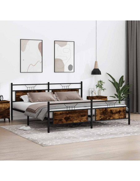 Giroletto senza Materaso in Metallo Rovere Fumo 200x200 cm