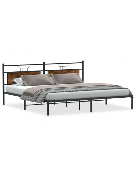 Giroletto senza Materasso Rovere Fumo 193x203 cm in Truciolato