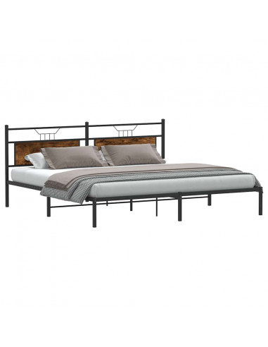 Giroletto senza Materasso Rovere Fumo 193x203 cm in Truciolato