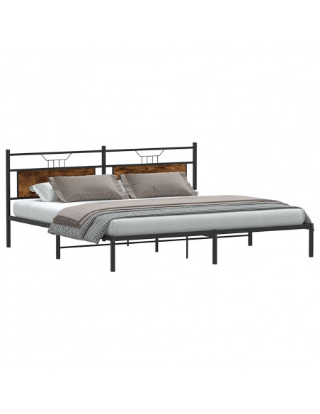 Giroletto senza Materasso Rovere Fumo 193x203 cm in Truciolato