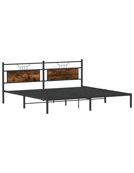 Giroletto senza Materasso Rovere Fumo 193x203 cm in Truciolato