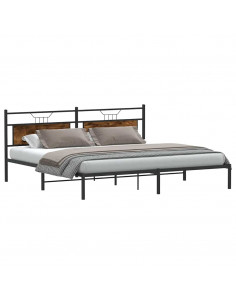 Giroletto senza Materasso Rovere Fumo 200x200 cm in Truciolato 2
