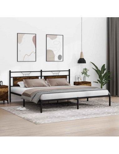 Giroletto senza Materasso Rovere Fumo 200x200 cm in Truciolato