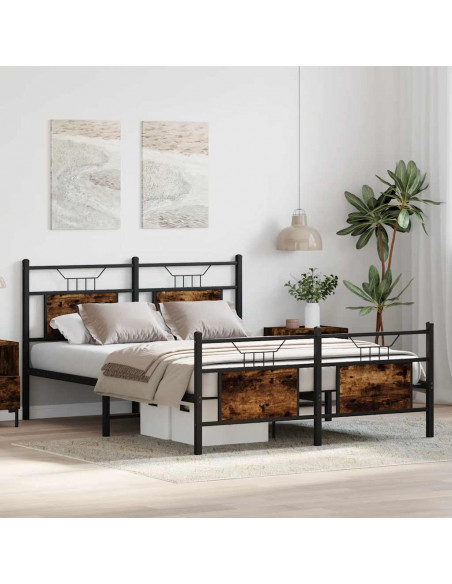 Giroletto senza Materasso Rovere Fumo 140x200 cm in Truciolato