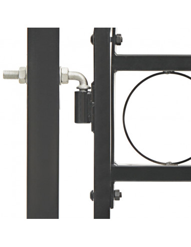 Cancello per recinzione ASSEN con parte superiore ad arco in acciaio 102x125 cm Nero