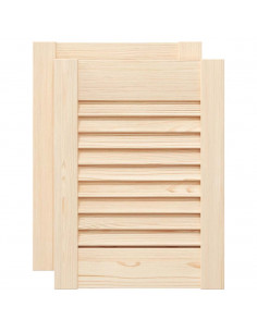 Ante con Design a Lamelle 2 pz 39,5x29,5 cm in Legno di Pino 2