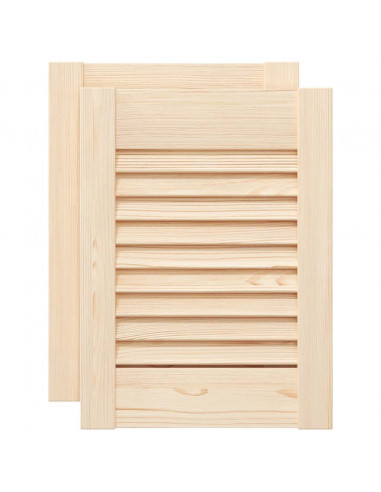 Ante con Design a Lamelle 2 pz 39,5x29,5 cm in Legno di Pino
