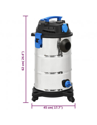 Aspirapolvere e Aspiraliquidi 1200 W 30 L Argento