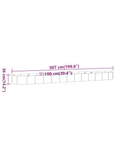 Letto da Giardino in Acciaio a Polvere 507x100x36 cm Antracite