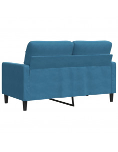 Divano a 2 Posti Blu 120 cm in Velluto